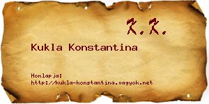 Kukla Konstantina névjegykártya